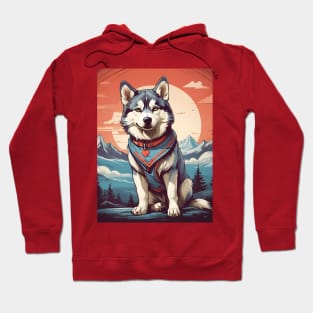 Siberian Husky in a mountain landscape Hoodie